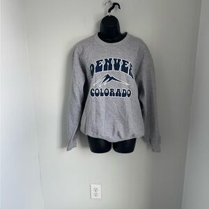 Denver Colorado Gray Crewneck Hoodie Size M